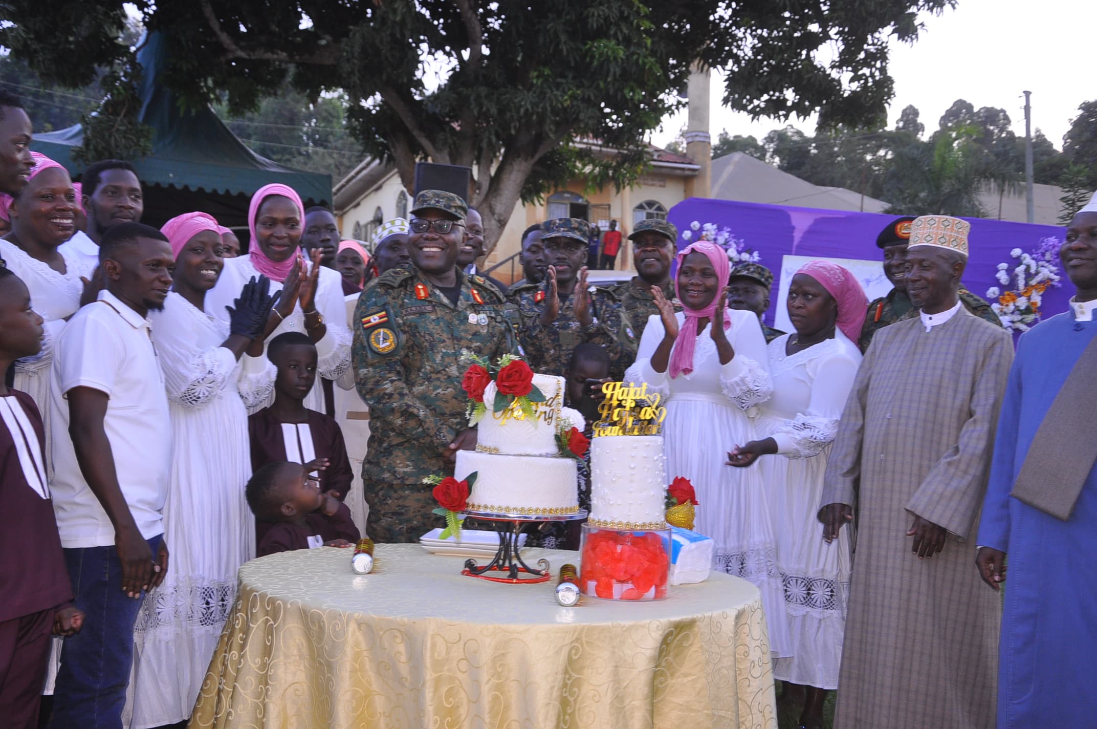 Grand opening celebration with community and UPDF guests